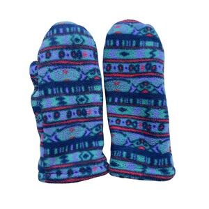 Eastern Mountain Sports Fleece Mittens Mens XL Geometric Print Snowboard Mittens